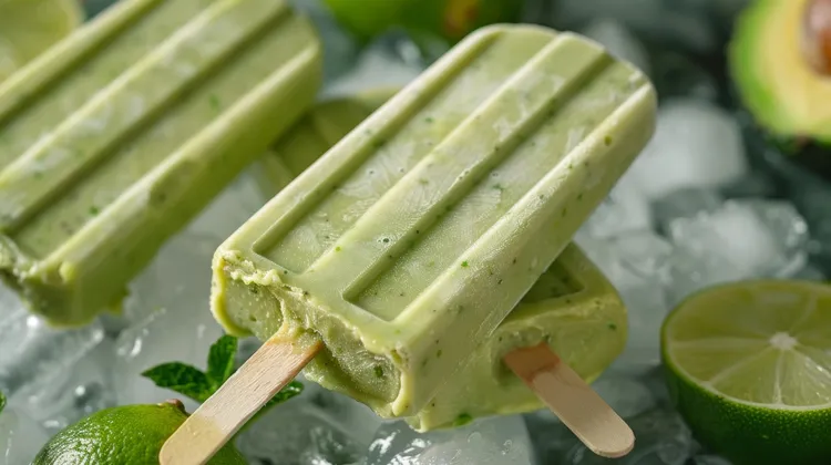 Avocado, coconut & lime popsicles