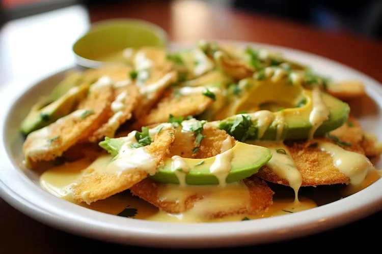 Avocado fries with herb dipping sauce