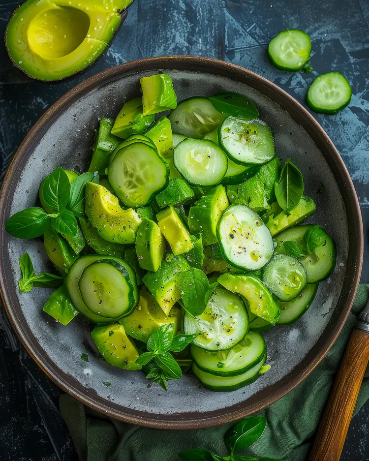 Avocado salad with asian dressing