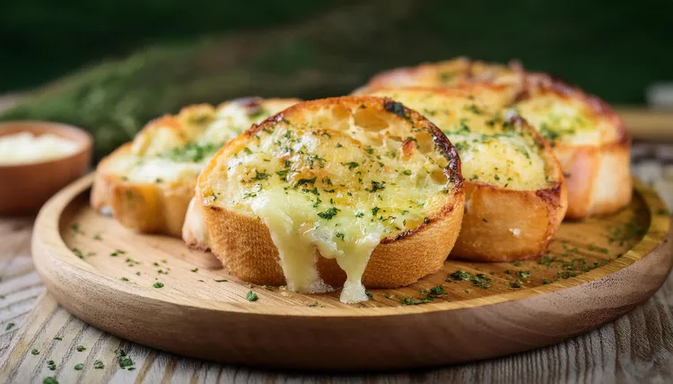 Paprika-garlic baked brie toasts