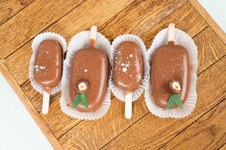 Chocolate coconut banana ice pops