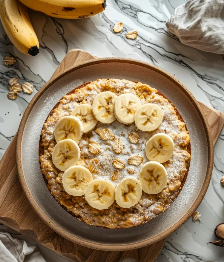 Baked banana oat french toast with almond butter