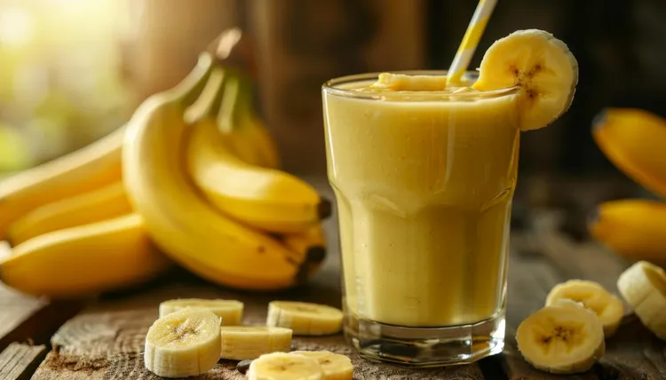 Banana peanut soft serve smoothie