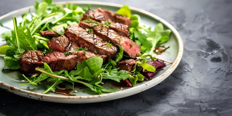 Bbq steak with asparagus and rocket