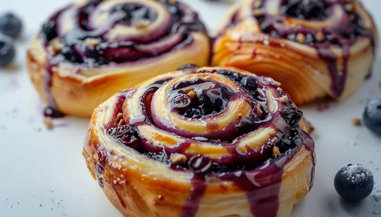 Blueberry almond crunch  rolls