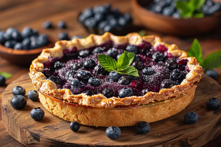 Blueberry almond tart