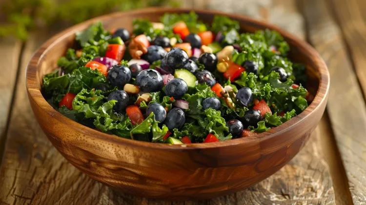 Blueberry kale salad