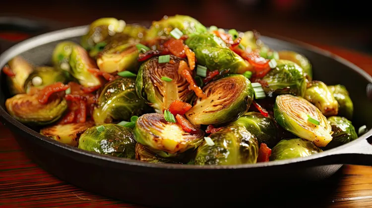 Bacon brussels sprouts with avocado