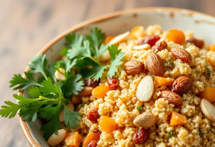 Bulgur with apricots and almonds