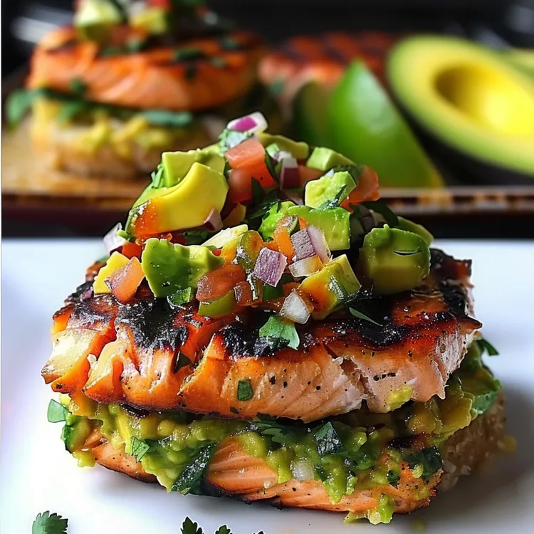 Chargrilled salmon with avocado salsa