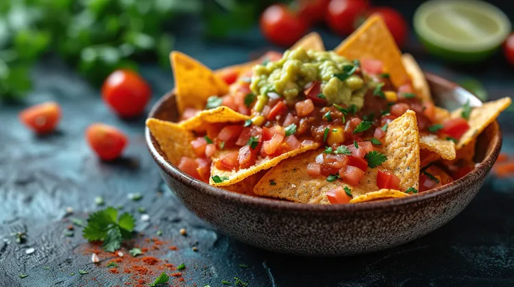 Cheesy sweet potato nachos