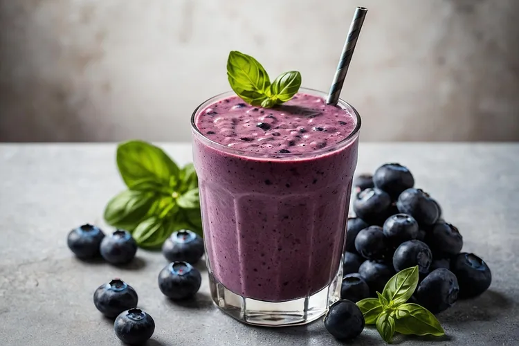 Chocolate blueberry protein power shake