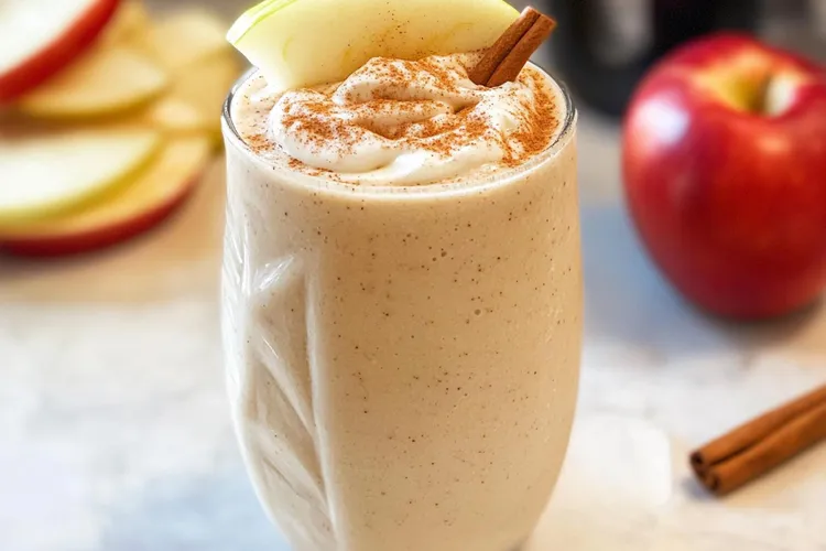 Coconut, apple and cinnamon chia smoothie