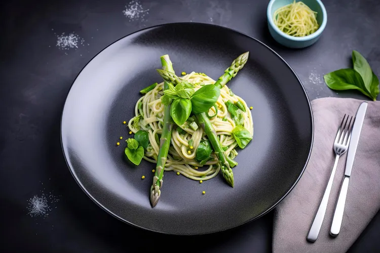 Lemon asparagus whole-wheat pasta