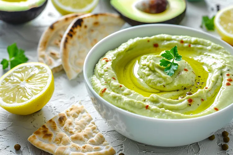 Avocado hummus with coriander and lime