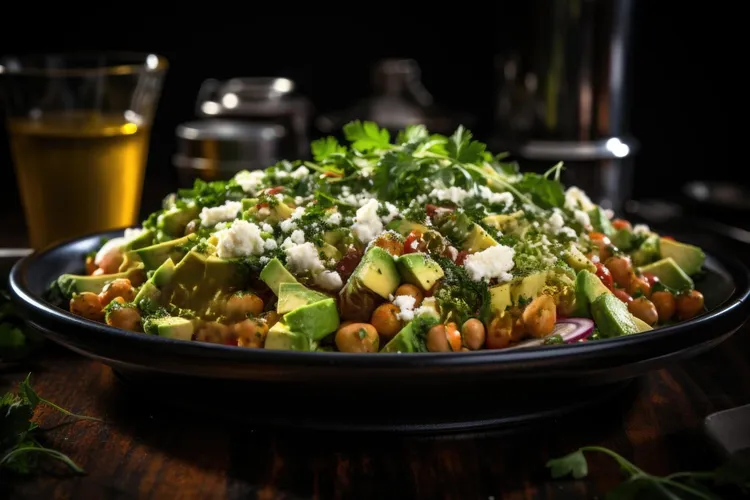 Chickpea, avocado and feta salad
