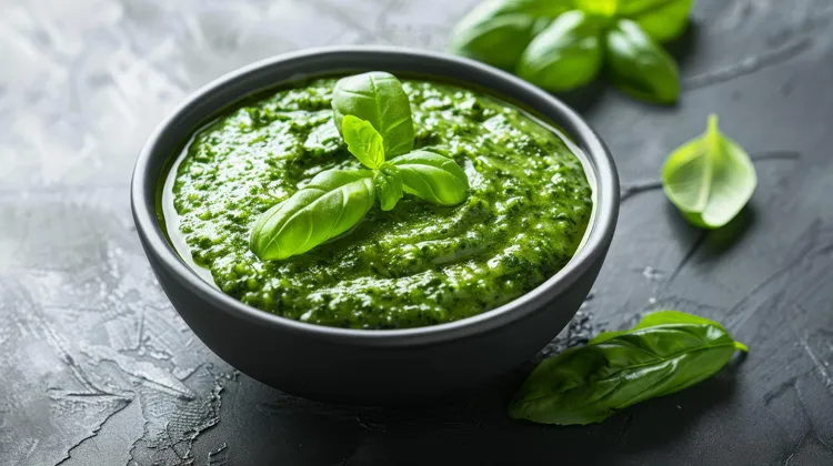 Creamy rocket and basil pesto