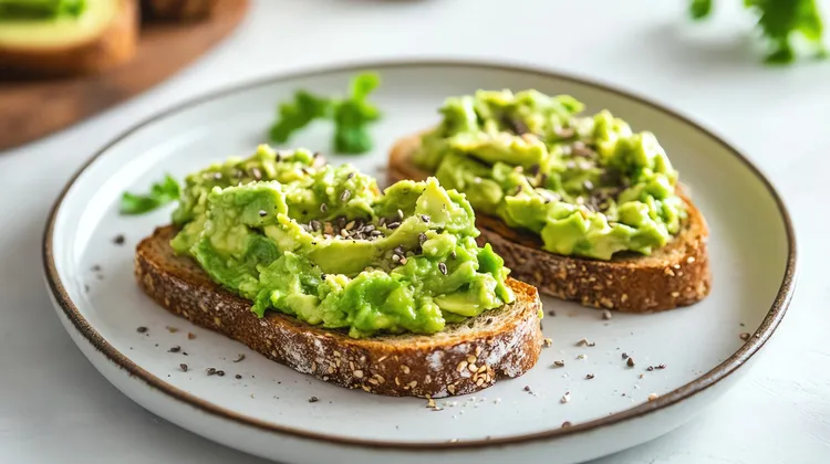 Avocado toast with chia and sunflower seeds