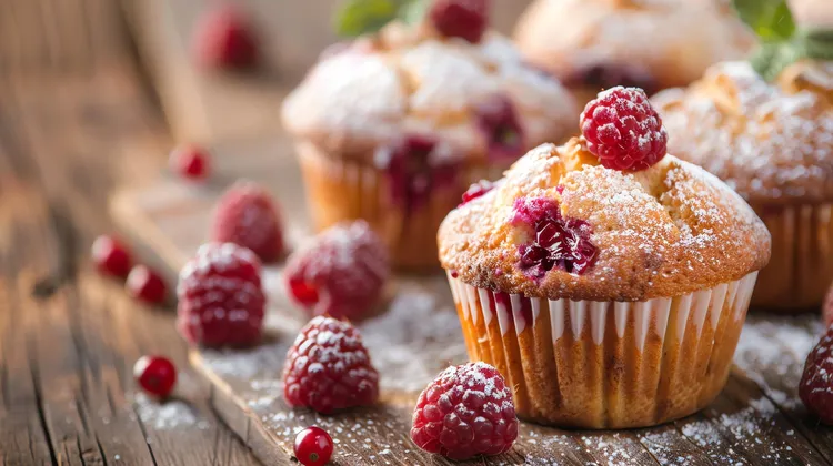 Apple and raspberry muffins