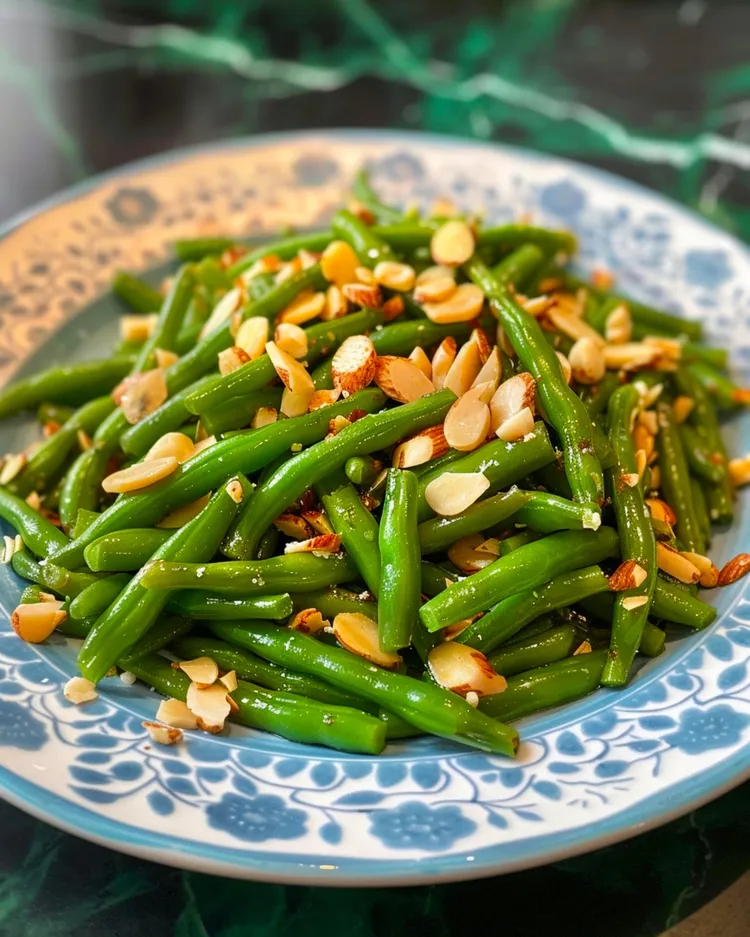 Garlic-almond green beans
