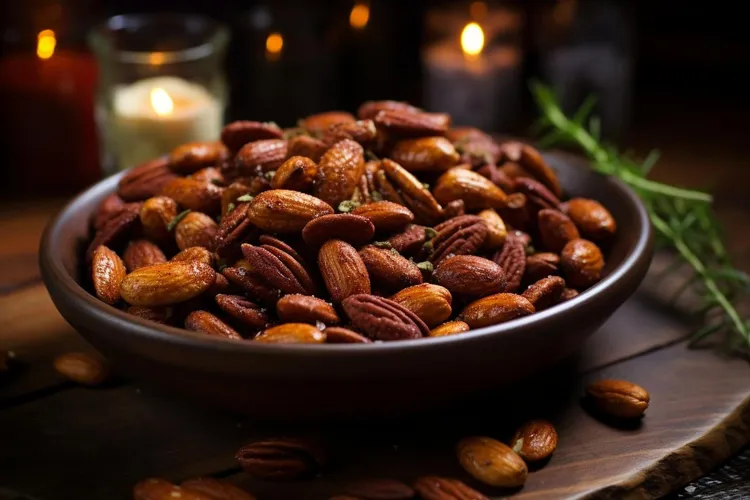 Ginger-glazed spiced almonds