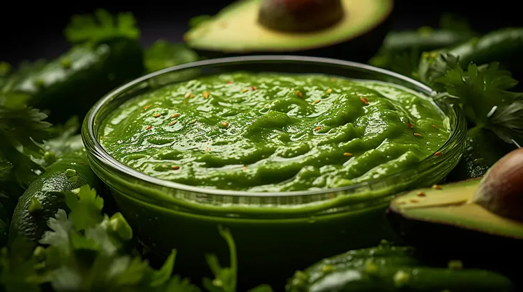 Green avocado dressing