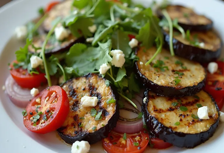 Grilled vegetables and feta