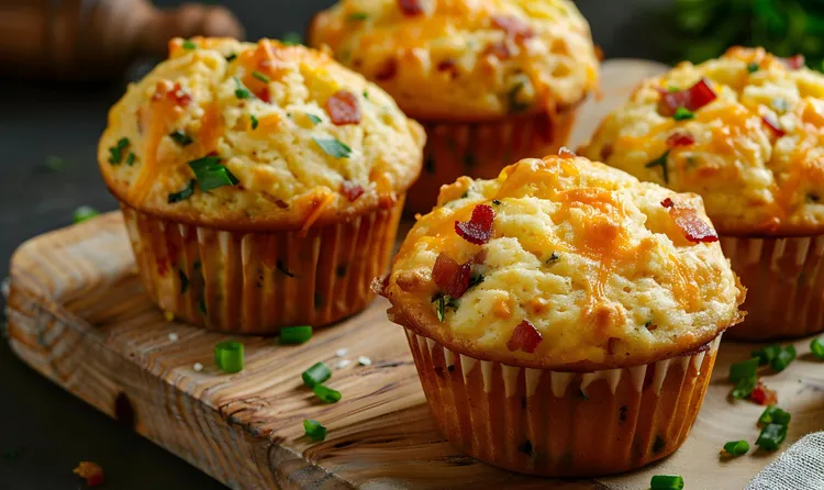 Ham, egg and avocado cheese cupcakes