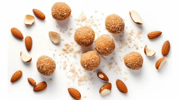 Almond-chickpea protein power balls