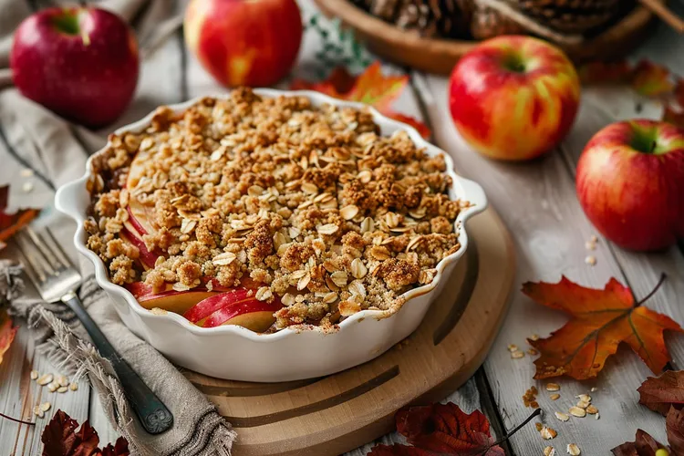 Honey nut crumble apples