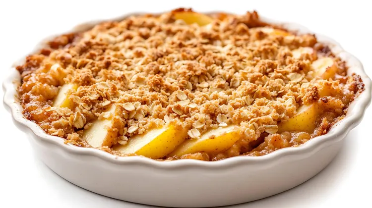 Maple & balsamic roast apples with cinnamon oat crumble