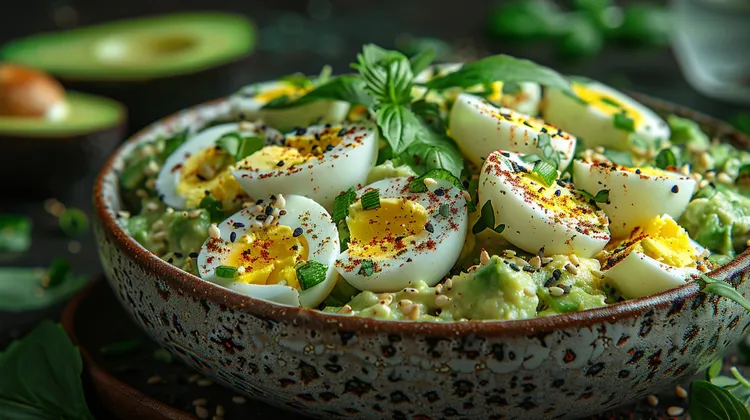 Mashed avocado egg salad