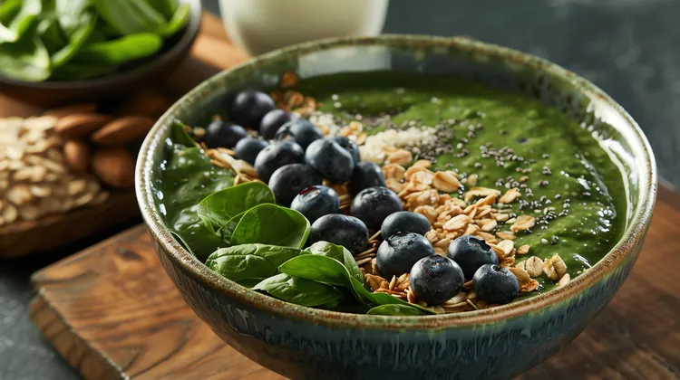 Green protein smoothie bowl