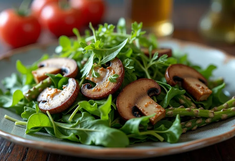 Mushroom & asparagus salad