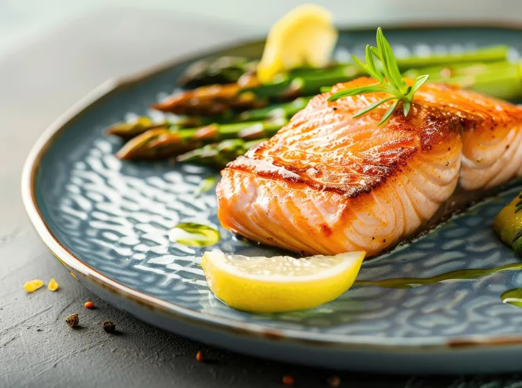 Citrusy salmon and asparagus