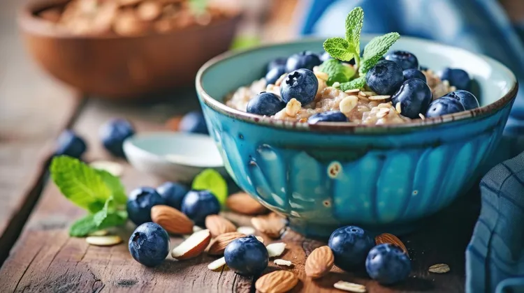 Overnight buckwheat and oats breakfast