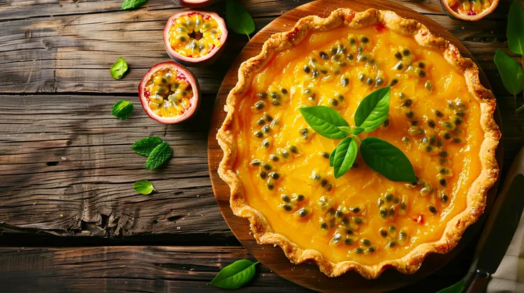 Passionfruit & lime tart