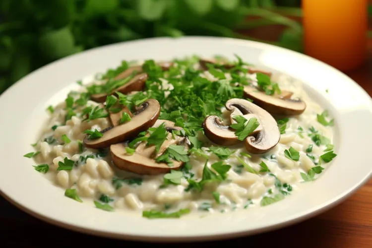Pearl barley with mushrooms