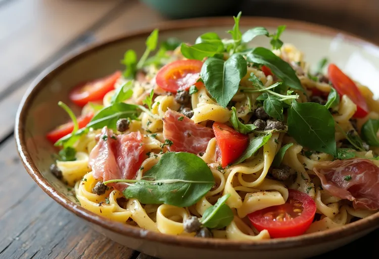 Prosciutto and rocket pasta salad