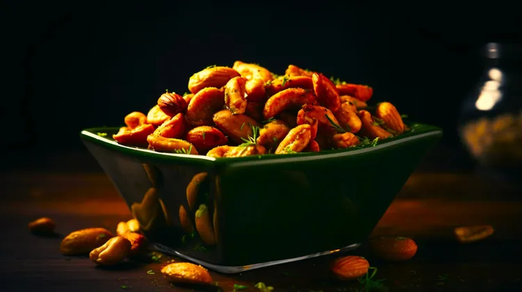 Roast almonds with thyme & orange salt