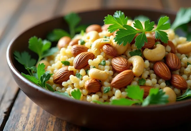 Roasted almond, pistachio and cashew couscous