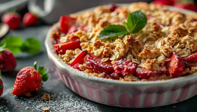 Roasted strawberry crumble