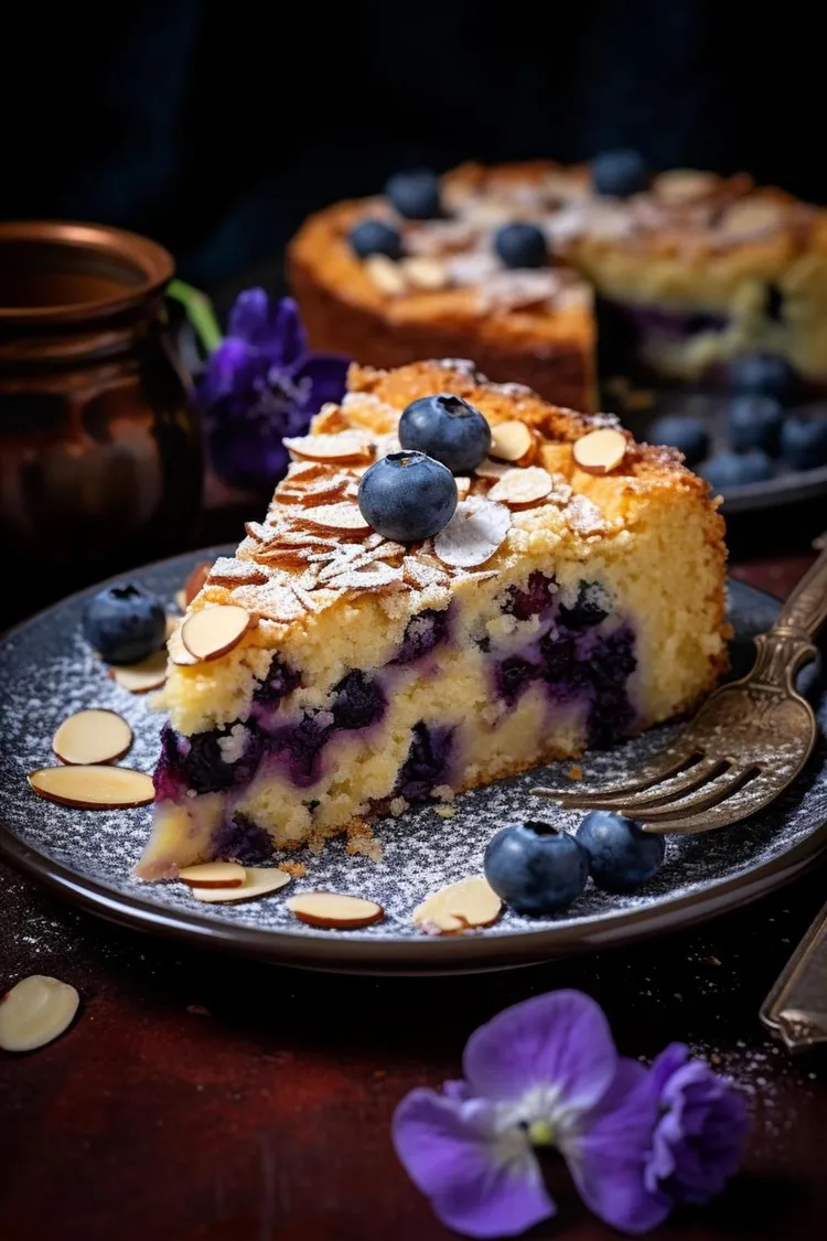 Blueberry and almond cake