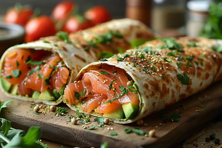 Smoked salmon and egg tortilla
