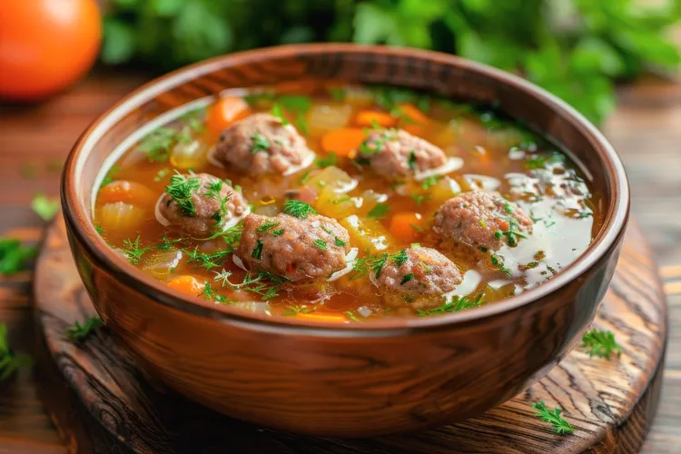 Spiced moroccan meatball soup