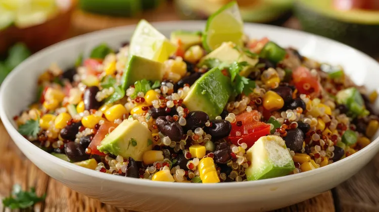 Mexican quinoa with avocado and lime