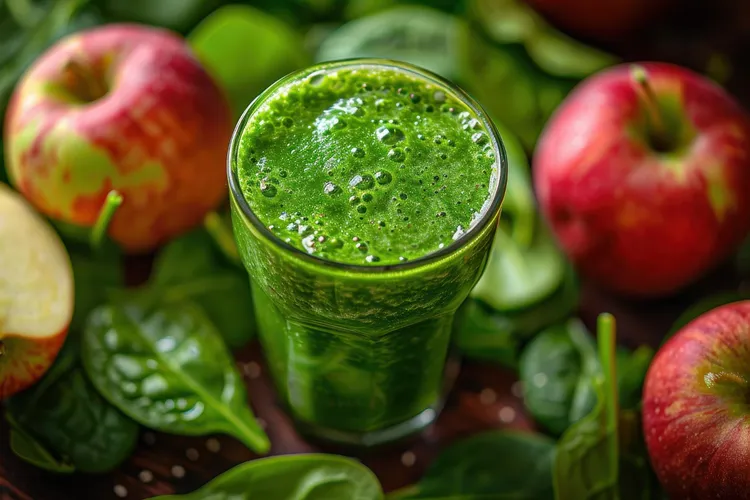 Spinach, orange, apple and avocado smoothie