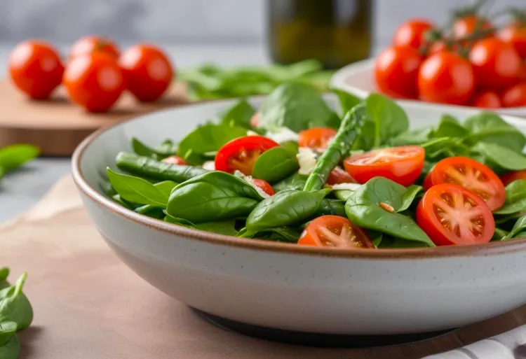 Spinach & asparagus salad