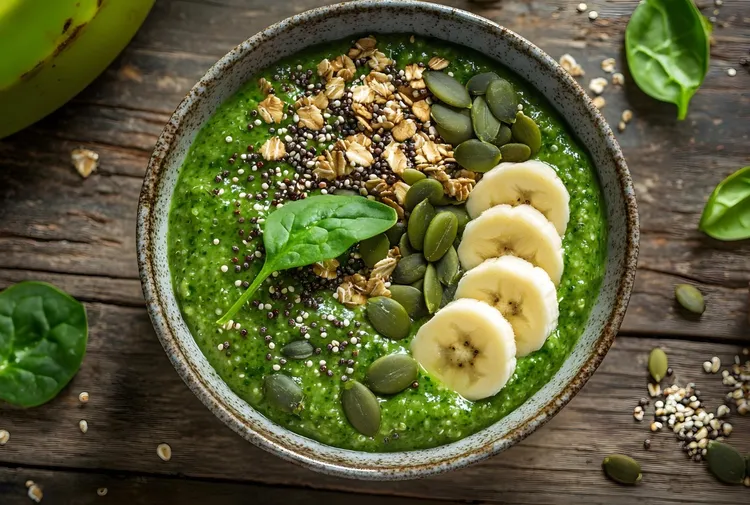 Spinach avocado smoothie bowl