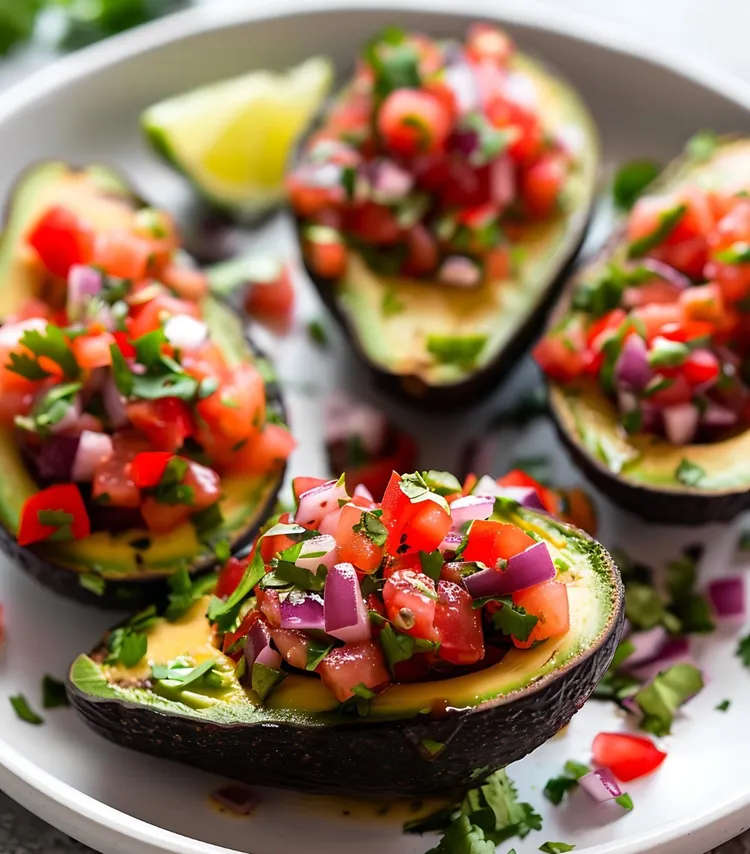 Strawberry salsa-stuffed avocado boats